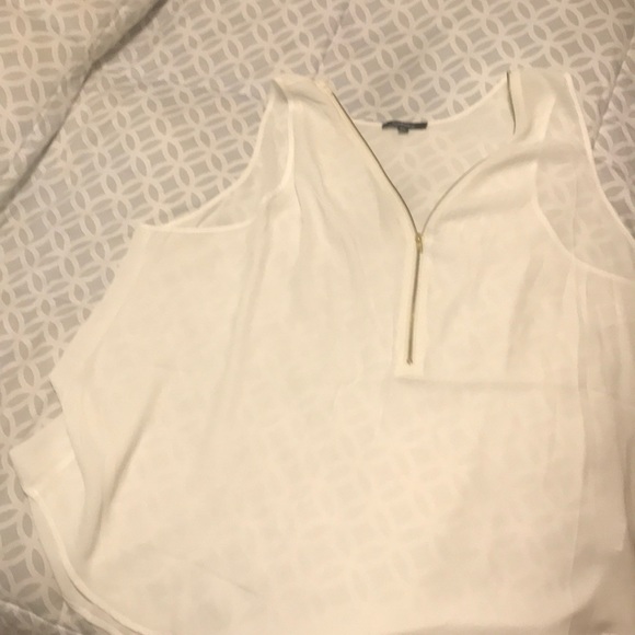 Ambiance Tops - White zipper tank top new
